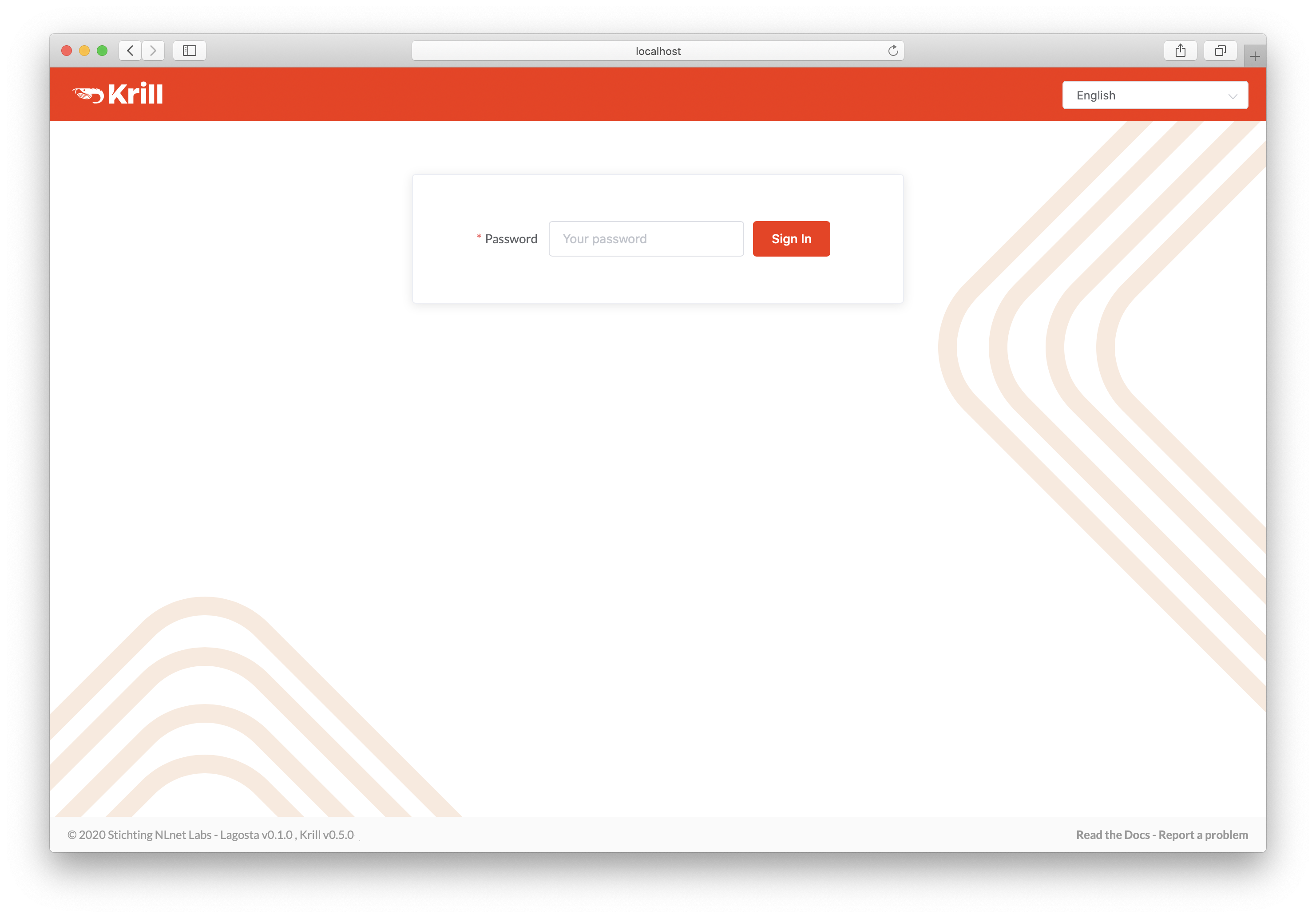 Password screen